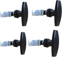 WJSKDQ T Handle Lock Cam Lock Swing Knob for Drawer Cabinet Door Electrical Panel Door Latches keyless Locking Device 4pca/6pcs (BIack -4pcs)