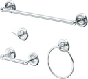 Gatco 5070KIT Designer II 4-Piece Kit 18" Towel Bar, Toilet Paper Holder, Towel Ring, Robe Hook, Chrome