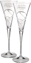 Lenox Bridal Personalized Adorn Wedding Champagne Flutes, Set of 2 Custom Engraved Crystal Champagne Toasting Glasses for Bride and Groom, Wedding, Anniversary, and More, 835161