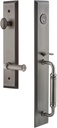 Grandeur 850052 Hardware Fifth Avenue One-Piece Handleset with C Grip and Georgetown Lever, Dummy Entry Set, Antique Pewter