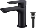 KIBI Tender Single Handle Bathroom Sink Faucet with Pop-Up Drain | Solid Brass High Arc Spout | Faucet with Smooth Water Flow, Corrosion-Resistant and Easy Installation (Matte Black, KBF1019)