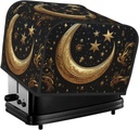4 Slice Toaster Cover with Two Pockets for Storing knife Super Soft Appliance Cover Golden stars and moon Dust Cover for Kitchen Small Oven Cover Kitchen Bread Machine Protector Cover