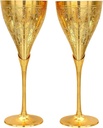Set of 2: Gothic Brass Chalice Wine Goblets – 8.5” Renaissance-Style Champagne & Liqueur Glasses,– Vintage Drinkware & Unique Gift
