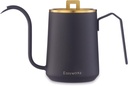 Easyworkz Gooseneck Pour Over Coffee Kettle 20 oz Stainless Steel Hand Drip Coffee Pot With Long Narrow Spout, Brass Gold Black