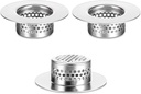 Bathroom Sink Strainer (3 Pack), Bathtub Drain Cover Lavatory Sink Drain Strainer Hair Catcher for Laundry Utility RV Sink, Stainless Steel Drain Filter. Fit Hole Size from 1.25" to 1.3"