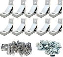 10Sets 10 Series Heavy Duty L Bracket Connector 1010 Aluminum Extrusion Corner with 10PCS 10 Series Corner Bracket 1 Extruded Aluminum 20PCS Screws 1010 T Nut