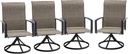 VICLLAX Patio Swivel Dining Chairs Set of 4, Outdoor Furniture Padded Textilene Mesh Fabric Outdoor Chairs with Armrest for Front Porch Deck Lawn Backyard, Mixed Brown