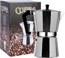 Italian Coffee Maker, Aluminum Alloy Moka Pot with Metal Strainer for Kitchen (6 Cups of 300ML)