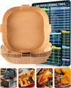 Air Fryer Disposable Paper Liner - 6.3 Inch Square Non-Stick Parchment Inserts Sheets, Oil-proof, Water-proof Baking Filter for 2 3 4 4.5 Qt Airfryer Basket, Oven, Pan, Papel Para Freidora De Aire