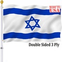 Israel Israeli Flag 3x5 Outdoor Double Sided- Israeli National Country Flags of Israel Heavy Duty 3 Ply Longest Lasting Fade Resistant for Outside Outdoor