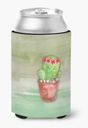 Caroline's Treasures BB7364CC Cactus Green Watercolor Can or Bottle Hugger Cooler Washable Drink Sleeve Collapsible Beverage Insulated Holder, Can Hugger, Multicolor