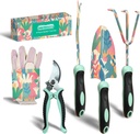 GardenHOME 5-Piece Gardening Tool Set, Durable Floral Garden Tools with Ergonomic Handles and Accessories – Gift Set for Women, Beginners, and Garden Lovers – Ideal for Spring and Summer Gardening