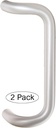 Rockwood BF157.28 Aluminum 90-Degree Offset Door Pull, 1" Diameter x 10" Center-to-Center, Through Bolt Mounting for 1-3/4" Door, Clear Anodized Finish (Pack of 2)