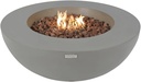 Elementi Lunar Bowl Concrete Fire Pit 42" x 42" Outdoor Patio Firepit Includes Lava Rocks Modern Fire Pits & Outdoor Fireplaces for Garden, Deck, Indoor & Outdoor Heating
