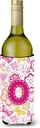 Caroline's Treasures CJ2005-OLITERK Letter O Flowers and Butterflies Pink Wine Bottle Hugger Bottle Cooler Sleeve Hugger Machine Washable Collapsible Insulator Beverage Insulated Holder