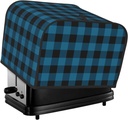Oven Cover Kitchen Bread Machine Protector,4 Slice Toaster Cover For Home,Fingerprint Coaster Cover,Kitchen Small Appliance,Blue Black Plaid
