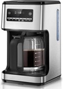 Kismile Coffee Maker, 14-Cup Programmable Drip Coffee Makers Machines with Timer, Reusable Filter & Keep Hot Plate, Auto Pause, Self-Cleaning, Stainless Steel