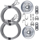 Garage Door Cable and Pulley Replacement Kit Including 4 Galvanized Aircraft Cables (2 Pairs) - 3/32" and 1/8" Diameter, Two Heavy Duty 3" Sheaves, 10 Fasteners for Overhead Sectional Garage Doors