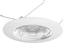 NICOR Lighting 6 inch White Recessed Shower Trim with Glass Fresnel Lens (17502)