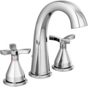 Delta Faucet Stryke Widespread Bathroom Faucet 3 Hole, Chrome Bathroom Sink Faucet, 2 Handle Bathroom Faucet, Bath Faucet, Metal Pop-Up Drain Assembly, Lumicoat Chrome 357756-PR-MPU-DST