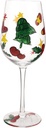 Christmas Hand Painted Glass Goblet Unique Wine Cup for Beverages Elegant Holiday Decor for Parties Weddings and and More