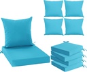 Outdoor Chair Cushions Set of 4, Waterproof Backrest and Seat Cushion Set for Patio Furniture, Outdoor Replacement Cushions with Removable Cover, 19 x 19 Inch, Teal