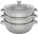 Steamer for Cooking, 12.8in Steamer Pot, 3-tier Multipurpose Food Steam Pots with Lid for Cooking Vegetables, Seafood, Soups, Stews and Pasta