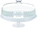 13.4 Inch(34cm) Large Cake Holder Stand Dome Cake Holder/Pie Carrier with, Made in Italy, Transparent (Cake Holder)