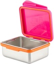 New Wave Enviro Safe Snacker, Stainless Steel Food Container, BPA Free, Stackable and Cabinet Friendly, Pink, Medium Size, 13oz. Capacity