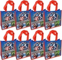 8-Pack Marvel Avengers Assemble Reusable 10" Tote Bags with Glossy Printing