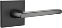 EMTEK Square Rosette Privacy Set with Matching Finish Helios Lever - Choice of Left/Right Handing and 7 Finishes - 5210HLOLHUS19 - Left Handed (LH) - Flat Black (US19)
