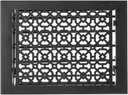 Achtek 9"x12" Duct (10-1/2"x13-3/4" Overall Size) Solid Cast Aluminum HVAC Air Supply Grill for Floor-Black Without Screw Holes with Detachable Steel Louver | Powder Coated