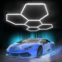 Hexagon Garage Lights: 168W 25 Pack 5 Grids LED Garage Lights - Easy Install 6500K Super Bright Honeycomb Light for Workshop Warehouse Car Detailing Shop Exhibition Hall Gym