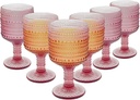 Vintage Wine Glasses Goblets Set of 4, 9.47oz Stemmed Beverage Glass Cups Colored Water Goblets,Stemmed Cocktail Glasses,Classic Goblet Party Glasses for Iced Tea,Wine,Soda,Water Juice Purple