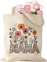 Canvas Mama Tote Bag for Women - Aesthetic Cute Tote Bag Grandma Appreciation Resuable Shoulder Bag for Daily