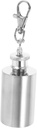 PRETYZOOM Stainless Steel Mini Flask Keychain 1 oz Portable Liquor Flask for Women and Men Cute Round Oil Bottle Keyring Clip