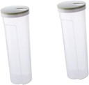 2pcs Plastic Grain Storage Canister Sealed Food Container for Snacks Oatmeal and Pasta Light Measurement Markings for Kitchen Organization