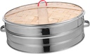 Bamboo Steamer Double Ears Steamer Basket Lid for Chinese Food Stainless Steel Kitchen Gadget