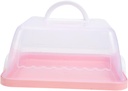 Portable Plastic Cake Carrier with Lid Square Cake Box with Handle Food Safe Transparent Container Desserts Cookies and Pastries Lightweight and Compact Design