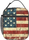 Insulated Lunch Box for Women Men, Vintage American Flag Lunch Box Reusable Portable Lunch Bag Cooler Tote Waterproof Lunch Container for Office Picnic Work Travel Hiking
