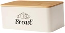 Bread Box Kitchenware Gifts Versatile Sturdy Bread Storage Container with Bamboo Lid for Coffee Shop Baked Goods Home Donuts, Beige White