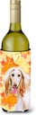 Caroline's Treasures BB9963LITERK Afghan Hound Fall Wine Bottle Hugger, Yellow Bottle Cooler Sleeve Hugger Machine Washable Collapsible Insulator Beverage Insulated Holder