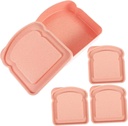 4Pcs Portable Sandwich Boxes Leak-proof Bread Storage Containers Food Grade Plastic for Camping and Picnics Fresh Keep Holders for Toast and Bakery Items