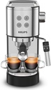 KRUPS Stainless Steel Espresso Machine: 15-Bar Pump Pressure, Milk Frother for Cappuccino and Latte, Fast Pre-Heat, 2-Cup Capacity, Cup Warmer, Easy Cleaning, 1350W, Silver