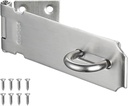 JQK Door Hasp Latch Lock, 5 Inch 304 Stainless Steel Safety Packlock Clasp Thickness 1.9 mm, Brushed Steel, DL130-BN