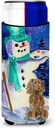 Artist Snowman with Boykin Spaniel Ultra Beverage Insulators for slim cans