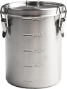 Stainless Steel Airtight Canister,with Lids and Sturdy Locking Clamp,Bucket Food Storage Containers Airtight for Rice, Flour, Grain(1000ml C)