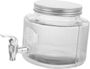Glass Beverage Dispenser Jar with Spigot Stylish Drink Storage for Parties Iced Beverage Dispenser for Tea Cocktails and Flavored Water Elegant Glass Jar with Tap