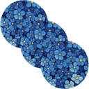 Multi-blue Flowers 3 Pcs Extra Large Trivet for Crock Pot 15in Absorb Water Cooking Pad Spoon Rest For Cooking And Baking