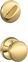 Schlage F59 AND 605 Andover Interior Knob with Deadbolt, Bright Brass (Interior Half Only)
